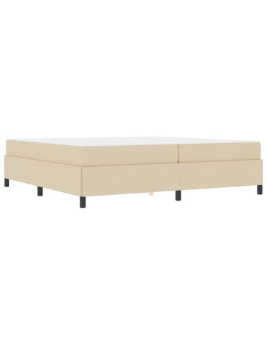 Letto a molle Crema 200 x 200 cm Tessuto