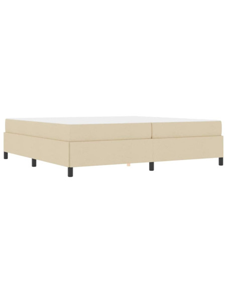 Letto a molle Crema 200 x 200 cm Tessuto