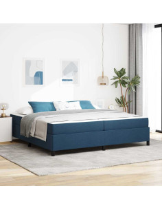 Letto a molle Blu 200 x 200 cm Tessuto 2