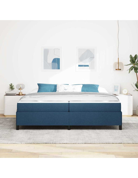 Letto a molle Blu 200 x 200 cm Tessuto