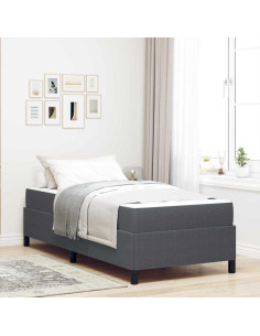 Struttura del letto Grigio scuro 80 x 200 cm Tessuto 2
