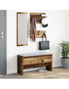 Set mobili da ingresso 4 pcs Legno vecchio Legno multistrato 2