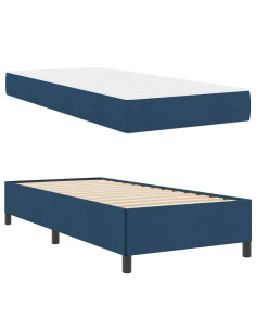 Letto a molle Blu 80 x 200 cm Tessuto