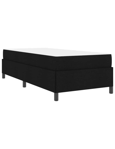 Letto a molle Nero 90 x 190 cm Tessuto, Legno ingegnerizzato