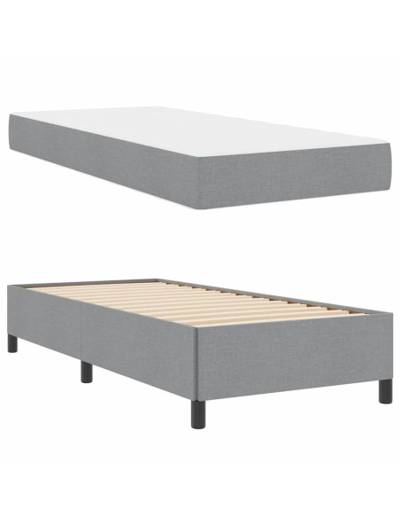 Letto a molle Grigio chiaro 90 x 200 cm Tessuto