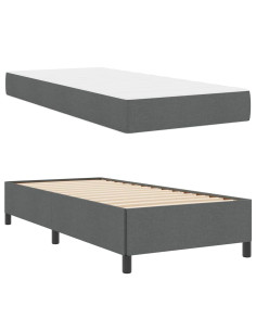 Letto a molle Grigio scuro 90 x 200 cm Tessuto