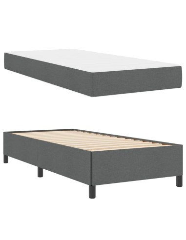 Letto a molle Grigio scuro 90 x 200 cm Tessuto