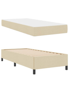 Letto a molle Crema 90 x 200 cm Tessuto