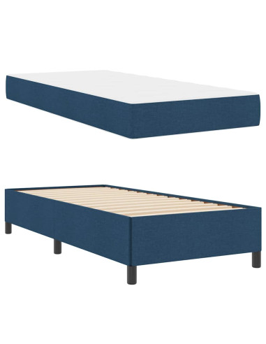 Letto a molle Blu 90 x 200 cm Tessuto