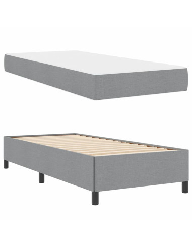 Letto a molle Grigio chiaro 100 x 200 cm Tessuto