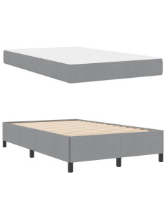 Letto a molle Grigio chiaro 120 x 190 cm Tessuto