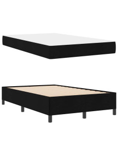 Letto a molle Nero 120 x 190 cm Tessuto