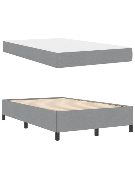 Letto a molle Grigio chiaro, Nero 120 x 200 cm