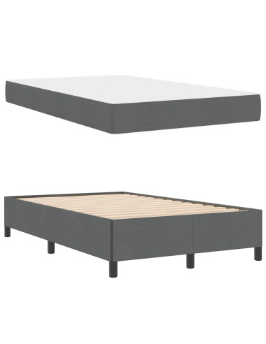 Letto a molle Grigio scuro 120 x 200 cm Tessuto
