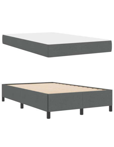Letto a molle Grigio scuro 120 x 200 cm Tessuto