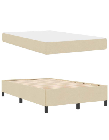Letto a molle Crema 120 x 200 cm Tessuto
