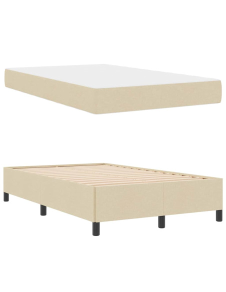 Letto a molle Crema 120 x 200 cm Tessuto