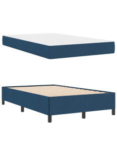 Letto a molle Blu 120 x 200 cm Tessuto