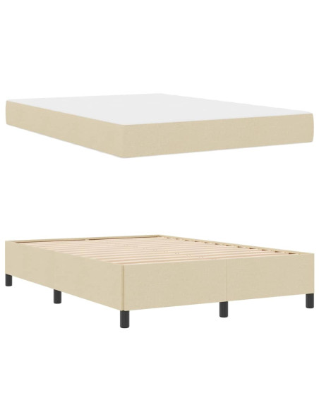 Letto a molle Crema, Nero 140 x 190 cm