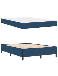 Letto a molle con materasso Blu 140 x 190 cm Tessuto 2