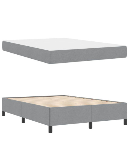 Letto a molle Grigio chiaro 140 x 200 cm Tessuto