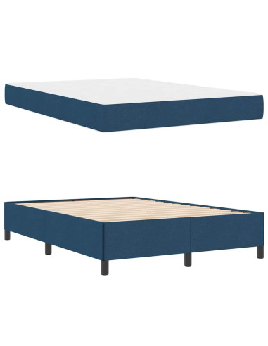Letto a molle Blu 140 x 200 cm Tessuto