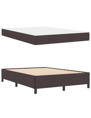 Letto a molle Marrone Scuro 160 x 200 cm Tessuto