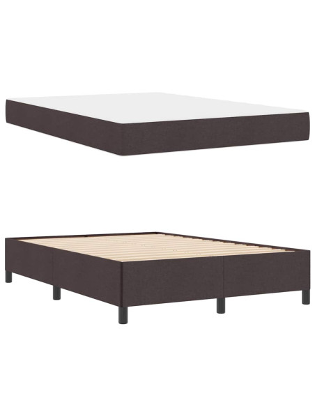 Letto a molle Marrone Scuro 160 x 200 cm Tessuto