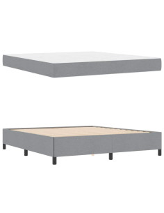Letto a molle Grigio chiaro 180 x 200 cm Tessuto
