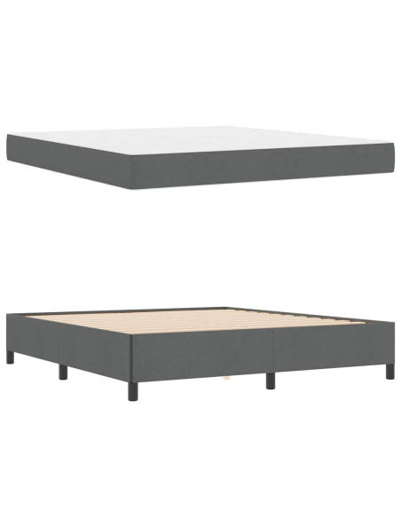 Letto a molle Grigio scuro, Nero 180 x 200 cm