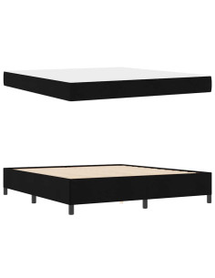 Letto a molle Nero 180 x 200 cm Tessuto 2