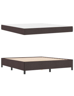 Letto a molle Marrone Scuro 180 x 200 cm Tessuto 2