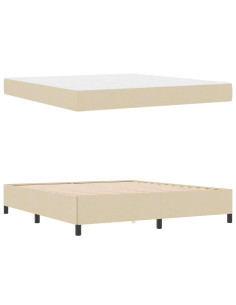 Letto a molle Crema 180 x 200 cm Tessuto 2