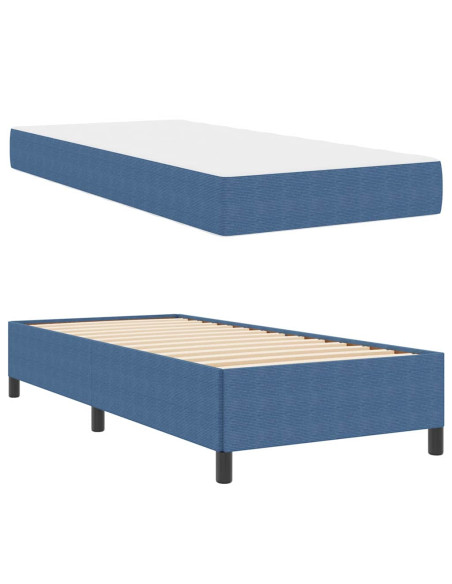 Struttura del letto con materasso Blu 90 x 190 cm Tessuto