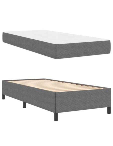 Struttura del letto Grigio chiaro 100 x 200 cm Tessuto