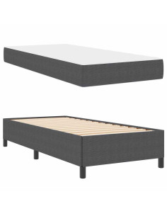 Struttura del letto Grigio scuro 100 x 200 cm Tessuto