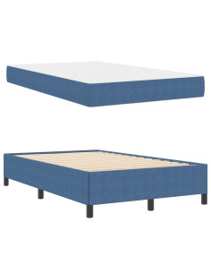 Struttura del letto con materasso Blu 120 x 200 cm Tessuto