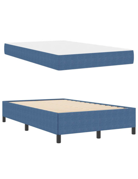Struttura del letto con materasso Blu 120 x 200 cm Tessuto