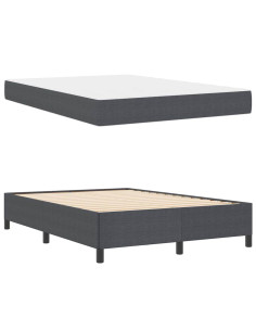 Struttura del letto Grigio scuro 140 x 200 cm Tessuto
