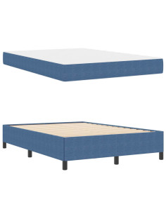 Struttura del letto con materasso Blu 140 x 200 cm Tessuto