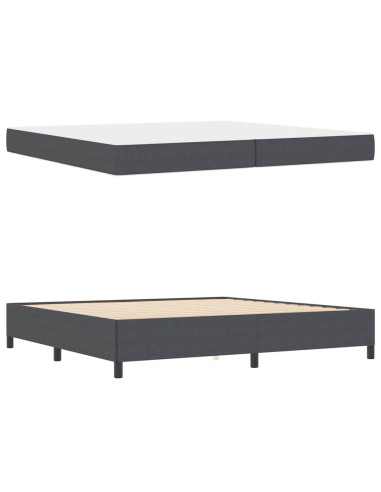 Struttura del letto Grigio scuro 200 x 200 cm Tessuto