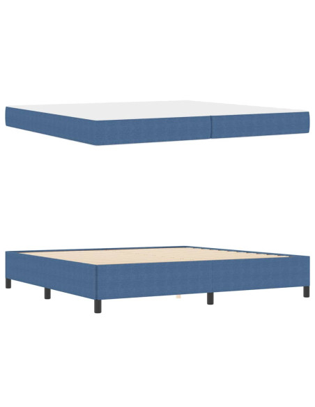 Struttura del letto con materasso Blu 200 x 200 cm Tessuto
