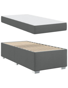 Struttura del letto Grigio scuro 90 x 190 cm Tessuto 2