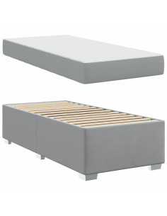 Struttura del letto Grigio chiaro 100 x 200 cm Tessuto 2