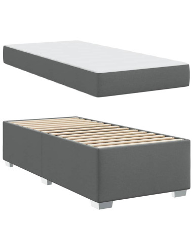 Struttura del letto Grigio scuro 100 x 200 cm Tessuto