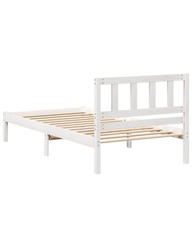 Struttura del letto Bianco 90 x 190 cm Pino massello