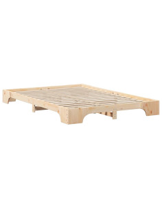 Struttura del letto Marrone 140 x 210 cm Pino massello