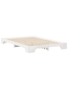 Struttura del letto Bianco 140 x 210 cm Pino massello