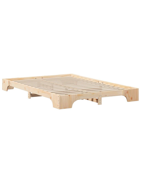Struttura letto a terra con archiviazione Marrone 140 x 220 cm