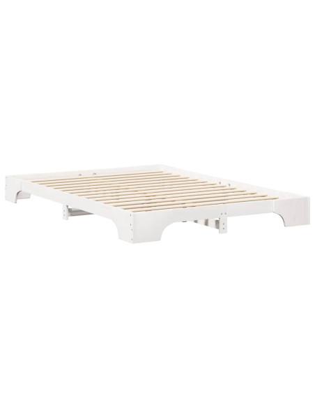 Struttura letto a terra con archiviazione Bianco 140 x 220 cm